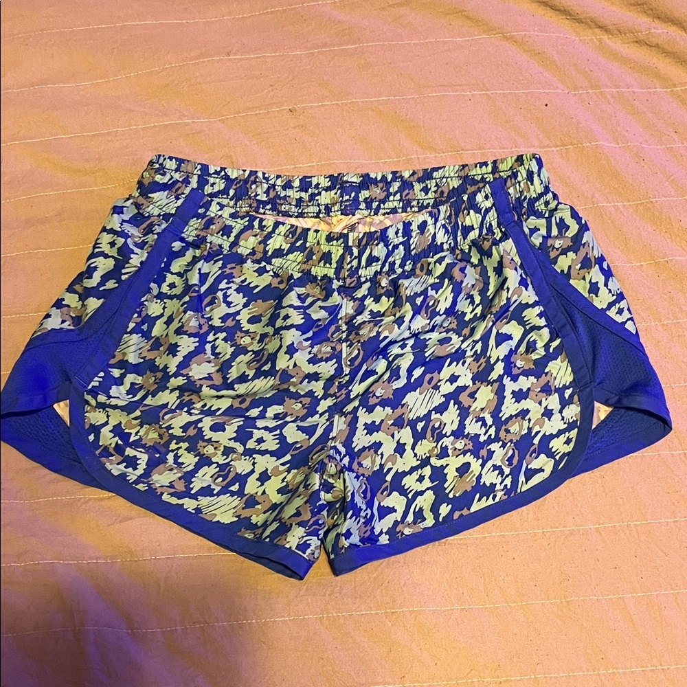 Under Armour Blue Leopard-Print Women's Athletic Shorts